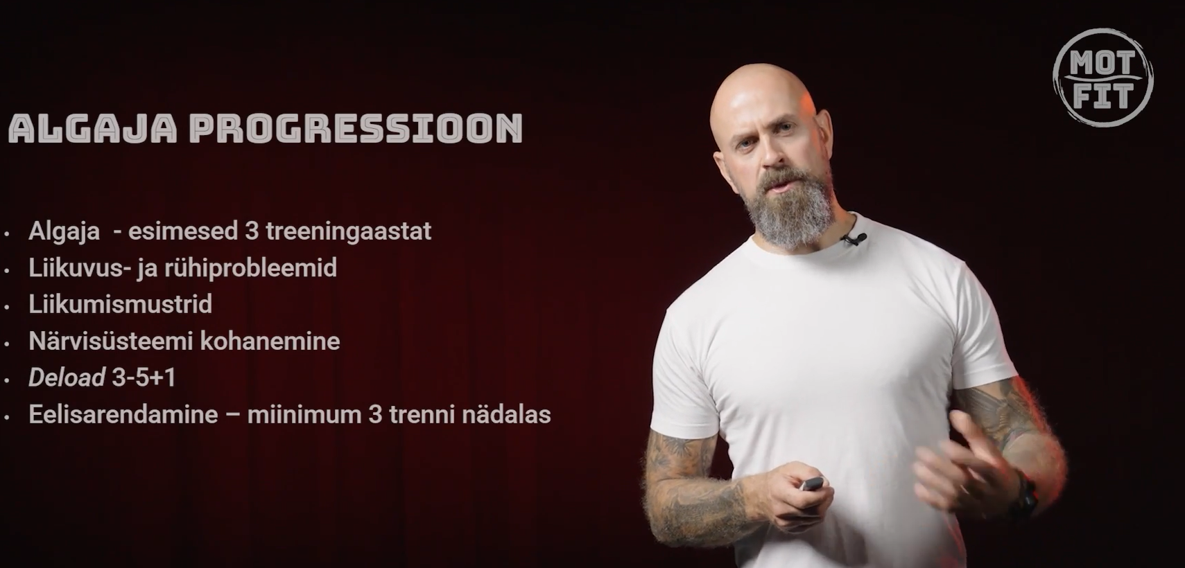 Personaaltreener Toomas Karting selgitab algaja jõutreeningu progressiooni, liikuvust, liikumismustreid ja treeningu ülesehitust